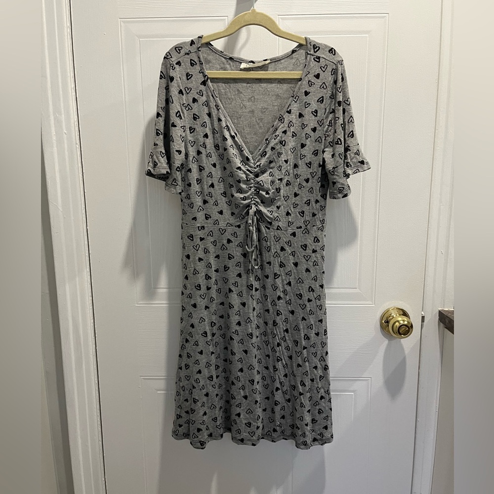 Fit and Flare Heart Print Mini Dress